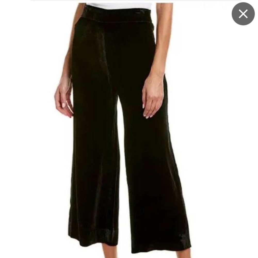 Rebecca Taylor black velvet wide leg pants